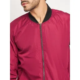 Club York Maroon Regular Fit Bomber Jacket image 5