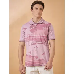 Club York Men Abstract Printed Polo Collar Cotton T-shirt-picture-38