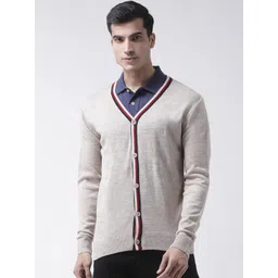 Club York Men Beige Solid Cardigan Sweater-picture-16