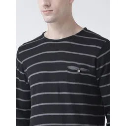 Club York Men Black Striped Pullover Sweaters image 5