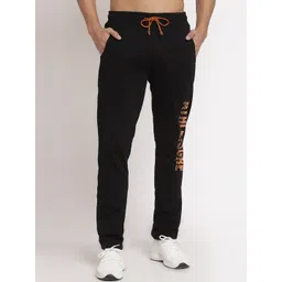 Club York Men Black Typography Printed Track Pants-picture-21