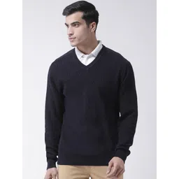 Club York Men Navy Blue Self Design Pullover Sweater-picture-10