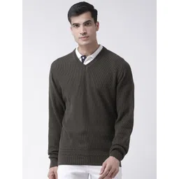 Club York Men Olive Green Solid Pullover Sweater-picture-32