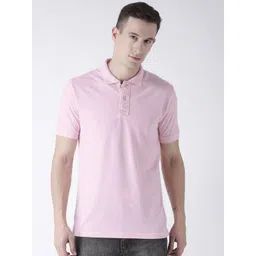 Club York Men Pink Solid Polo Collar Cotton T-shirt-picture-20