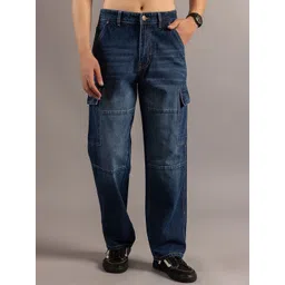 Club York Men Regular Fit Mid-Rise Light Fade Cargo Styles Cotton Jeans-picture-10