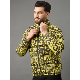 Club York Men Typography Printed Mock Collar Lightweight Puffer Jacket image 4