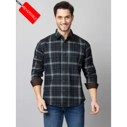 Club York Multicolor Regular Fit Check Reversible Shirt-picture-22