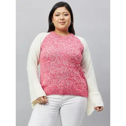 Club York Pink Color-Block Plus Size Sweater-picture-20