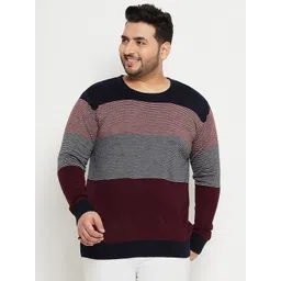 Club York Plus Size Colourblocked Acrylic Pullover-picture-41