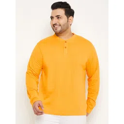 Club York Plus Size Henley Neck Cotton T-Shirt-picture-19