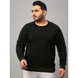 Club York Plus Size Self Design Long Sleeves Acrylic Pullover Sweater-picture-26