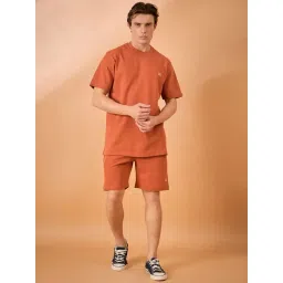 Club York Rust Cotton Blend Regular Fit Solid Shorts-picture-10