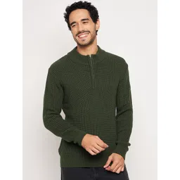 Club York Striped Mock Collar Acrylic Pullover-picture-27