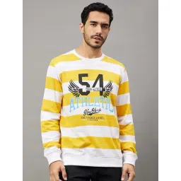 Club York White & Yellow Regular Fit Striped Sweatshirt-picture-37