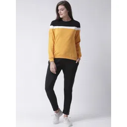 Club York Women Black & Yellow Colourblocked Tracksuit-picture-27