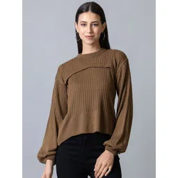 Club York Women Long Ribbed Sleeves Acrylic Pullover-picture-32