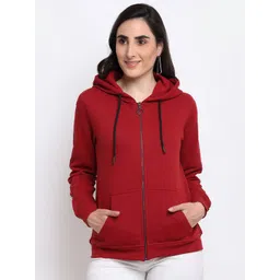 Club York Women Maroon Hooded Sweatshirt-picture-40