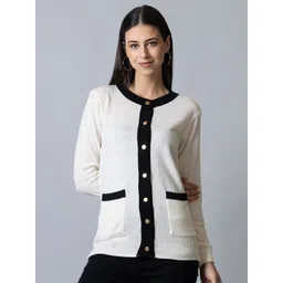 Club York Women Round Neck Long Sleeves Acrylic Cardigan-picture-29