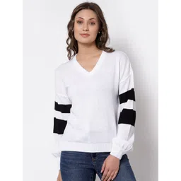 Club York Women White Colourblocked Pullover-picture-23