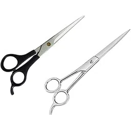 ClubBeauty Professional Salon Barber Hairdressing/Hair Cutting Styling Steel Scissors For Salon, Parlor And Home Use, Back And Silver (Pack of 2)-picture-37