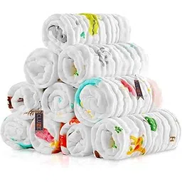 cluze Baby Face Towel/Cotton Handkerchief For Women, Six Layered- Printed White Newborn Baby/Rumal/Hanky for Girls and Kids School- Extra Soft And Super Absorbent (25x25CM) (8)-picture-51