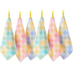 cluze Super Soft Handkerchief For Daily Use/Newborn Baby Shower Gift (25X25 Cms Multicolour) (pack of 12)-picture-40