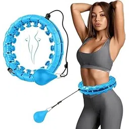 Clwone Smart Weighted Hula Hoop, 24 Detachable Knots, Auto-Spinning Ball, Adjustable Weight, Fitness Exercise Ring for Adults-picture-15