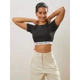 CMGE Black Regular Fit Crop Top-picture-44