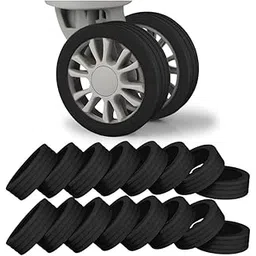 cnb Travel Luggage Wheels Covers Silicone Full Protection Covers for Most 8 Spinner Wheels Suitcases or Office Chair Caster,Durable,Mute and Shock Absorption Black Pack of 16-picture-13