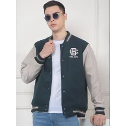 COBB Men Brand Logo Colourblocked Lightweight Varsity Jacket with Embroidered-picture-35