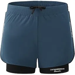 cockatoo AM444-2 in 1 Men's Workout Running Shorts, Active Wear Men,Blue,Size:XL-picture-24