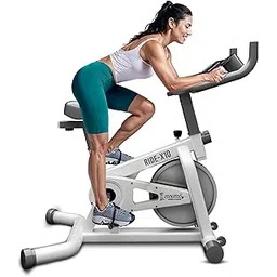 Cockatoo Ride XE11 Spin Bike Exercise Cycle For Home With PEP Method, Flywheel Size 8 Kg, Max Weight Capacity- 140 Kg- White & Gold-picture-20