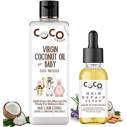 Coco Crush Baby Hair Nourishment & Repair Combo | Virgin Coconut Oil & Natural Hair Repair Serum | Strengthens Roots, Restores Softness & Shine | 100% Pure & Gentle for Newborns & Kids (115ML (100ML+15ML))-image-21