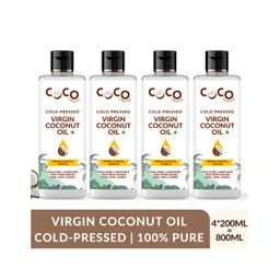 Coco Crush Cold-Pressed Virgin Coconut Oil, 100% Pure & Natural Pack of 4 - 200ml each (800 ml)-picture-10
