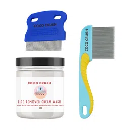 Coco Crush Lice Cream Wash with Fine Teeth Nit Comb & Long Handle Lice Comb - Natural Safe Treatment 50 g-picture-15