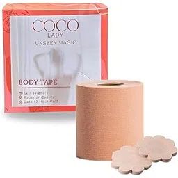 coco lady Premium Boob Tape for Breast Lift & Shaping with 4 Free Nipple Covers | Strong Hold, Skin-Friendly & Waterproof | Invisible Support for Backless, Strapless Dresses & Deep Necklines | 5m-picture-12