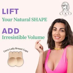 coco lady Premium Breast Lift Cups for Women | Pushup Bra Pads for Boob Lift | Resuable, Skin Friendly, Sweatproof Nipple Covers | Nude, 2pcs image 2