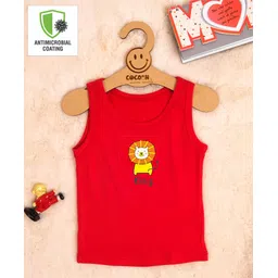 COCOON ORGANICS Sleeveless Lion & King Printed Vest - Red-picture-22