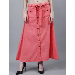 Codaisy Women A-Line Pure Cotton Midi Skirt-picture-15