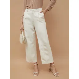 Code by Lifestyle Beige Polyester Regular Fit Trousers-picture-34