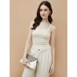 Code By Lifestyle Beige Regular Fit Tank Top-picture-27