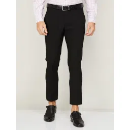 Code by Lifestyle Black Regular Fit Flat Front Trousers-picture-45