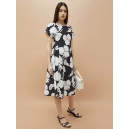 Code By Lifestyle Black Regular Fit Printed Dress-picture-28