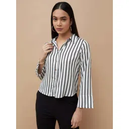 Code By Lifestyle Black Regular Fit Striped Shirt-picture-28