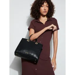 Code by Lifestyle Black Satchel Printed Handbag-picture-46