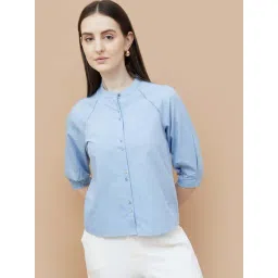 Code By Lifestyle Blue Cotton Regular Fit Shirt-picture-46
