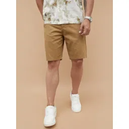 Code By Lifestyle Brown Cotton Regular Fit Shorts-picture-22