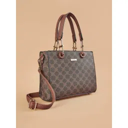 Code by Lifestyle Brown Printed Satchels-picture-25