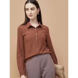 Code By Lifestyle Brown Regular Fit Shirt-picture-24