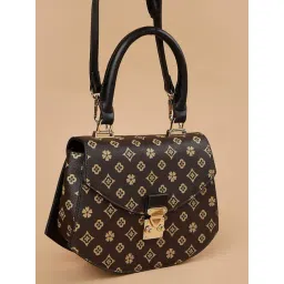 Code by Lifestyle Coffee Printed Satchel Handbag image 4